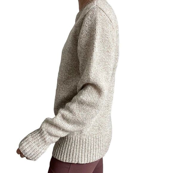 Vintage 1970s Woolrich Womens Tan Marled Wool Crewneck Preppy Sweater Sz L - Picture 3 of 8